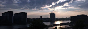 Sonnenuntergang in Berlin, Spreeufer
